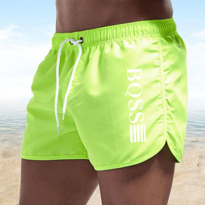 2025 Summer fast drying swim shorts Breathable net fast drying surf beach pants Men's fitness pants Elastic waist shorts S-4XL