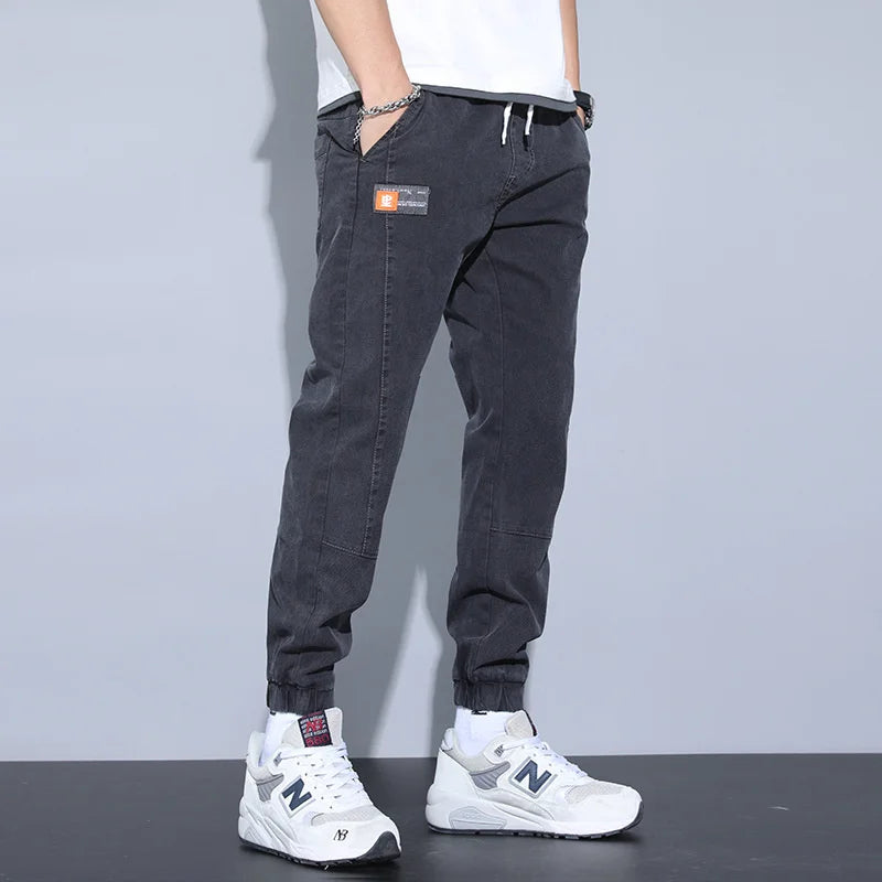 Men's Loose Harlan Strap Denim Pants Casual Versatile Fashion Baggy Jeans For Men Streetwear