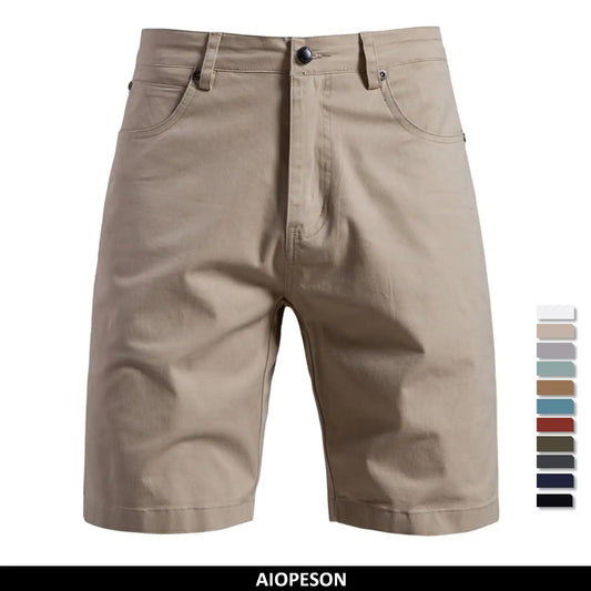 AIOPESON 2025 New Summer 100% Cotton Men's Casual Shorts For High-Quality Elastic Waist Comfortable Shorts in Multiple Colors
