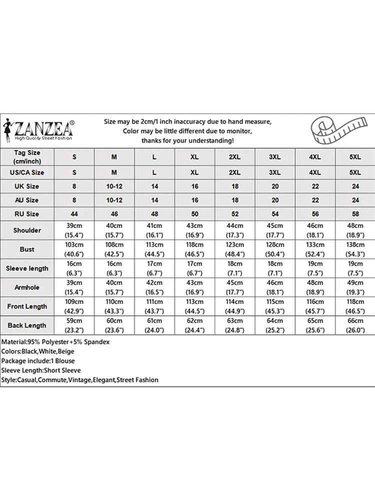 ZANZEA Women Fashion Tie-Front Striped Blouses 2025 Summer Stylish V-Neck Short Sleeve Tops Elegant Casual Commute Blusas Mujer