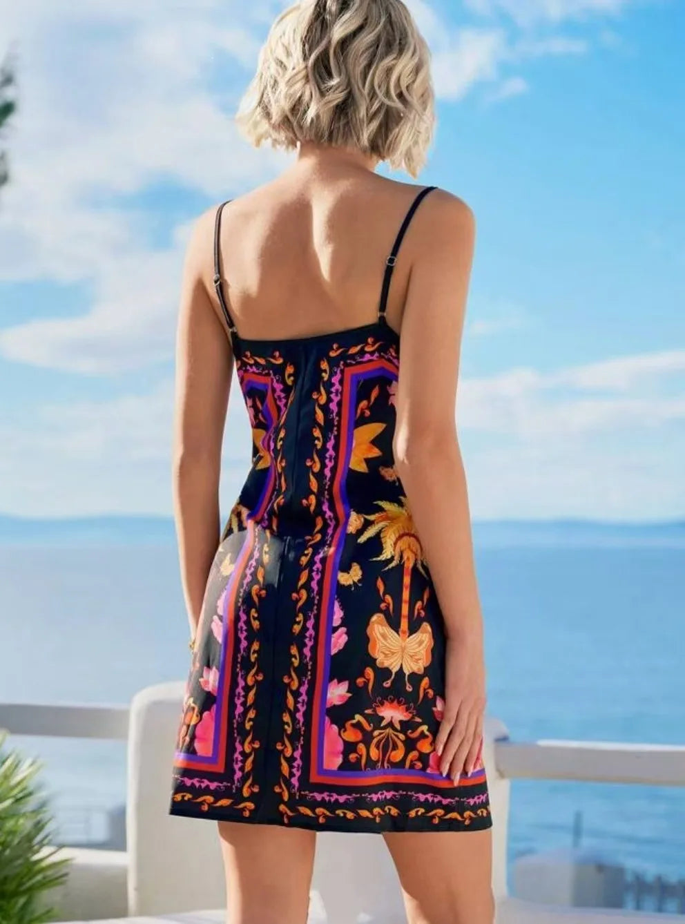 Summer Women's Floral Spaghetti Strap Beach Short Dress,Womens Dresses,Woman Clothing,Woman Clothes,Sundress,New In Dress 2025