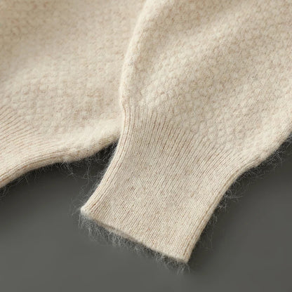DjzDsm Men's 100% Mink Cashmere Top Polo Collar Sweater Casual Business Cashmere Sweater New Knitted Sweater Autumn and Winter