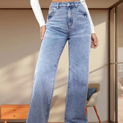 New Y2K Loose Jeans Women Street Trend Retro Fashion Summer Low Rise Jeans Loose Straight Jeans Slightly Stretch Fabric Jeans