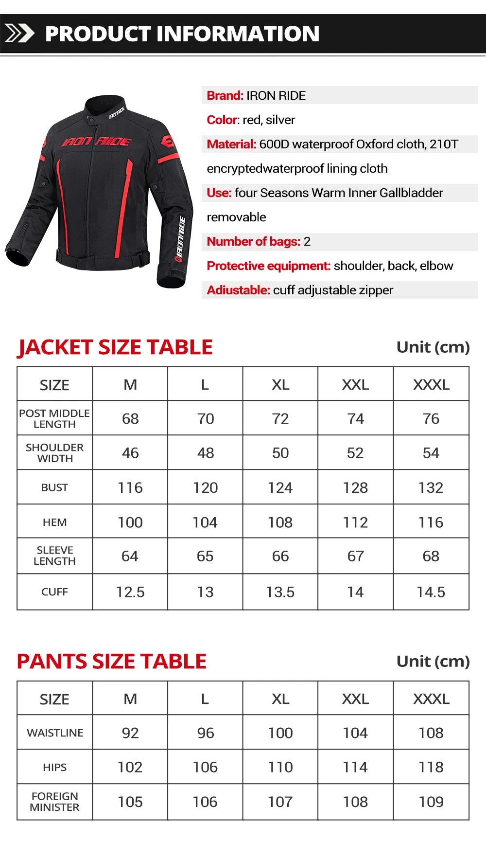 Motorcycle Jacket Waterproof Motorcross Jacket Pants Moto Jacket Windproof Riding Motorbike Clothes With Protective Gear M-3XL