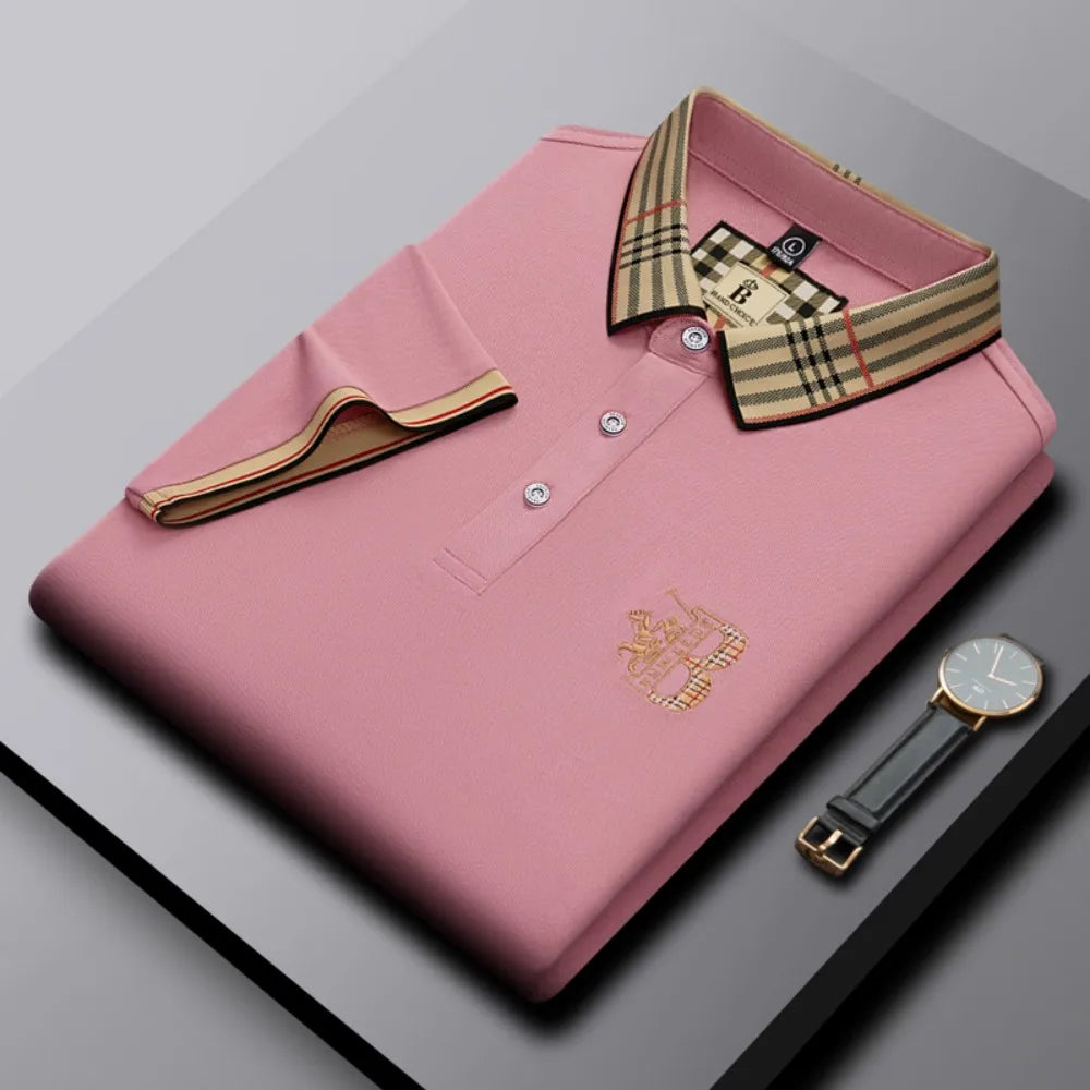 Men's Short Sleeved Luxury Brand POLO Shirt Summer New Jacquard Design Fashionable Classic Golf Top Soft Breathable T-shirt