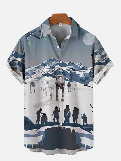 Men's short sleeve Urban Fashion 3D digital Printing Summer shirt