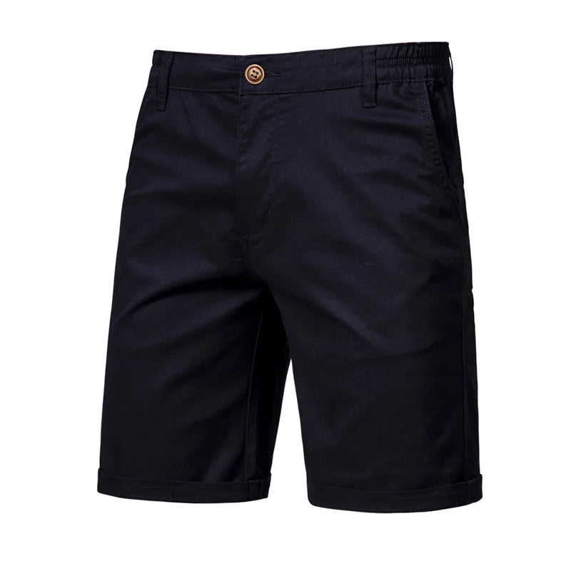 Men Summer Casual Business Shorts Soild Cotton Shorts For Man Elastic Waist Gym Running Shorts Sport Beach Shorts Male Clothes