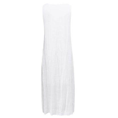 2025 New Summer Women Loose Sleeveless Lace Splice Dress Designer Casual Elegant White Dresses For Women Robe Femmes