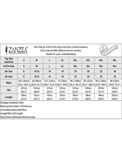 Autumn Elastic Waist Solid Skirts ZANZEA Fashion Women Denim Blue Skirt Elegant A-line Work Overskirts Casual Loose Holiday Jupe