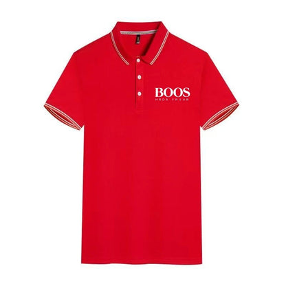 Solid Color Polo Shirt Men's Business Polo Collar Half Sleeved Top 2024 Summer Casual Short Sleeved T-shirt for Men An
