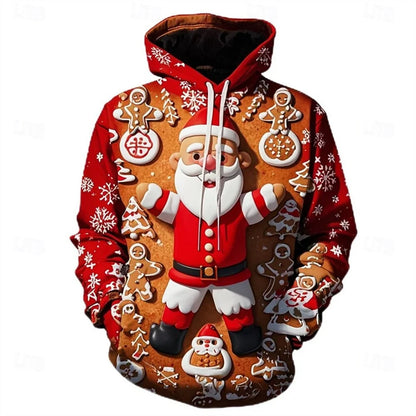 New Women's Pullover Hoodie Sweatshirt 3D Graphic Reindeer Casual Long Sleeve Hooded Regular Tops Wear Street Dailywear Clothing