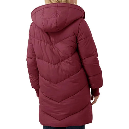 Womens Winter Warm Coats Sherpa Fleece Lined Long Hooded Puffer Jacket