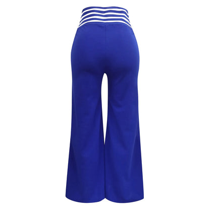 Summer Wide Leg Hollow Wide Waistband Long Pants Women High Waist Solid Color Wide Leg Flared Trousers Yoga Sport Gym Pants
