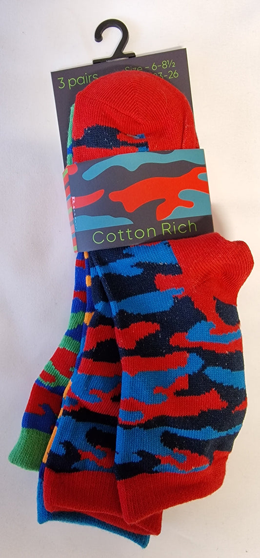 SO25 DINO PRINT 3PK UK 6 - 3.5