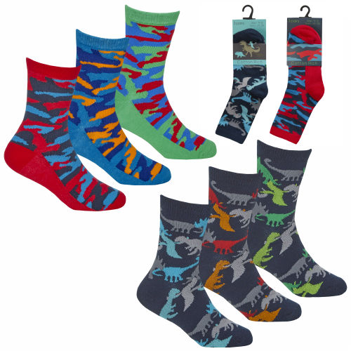 SO25 DINO PRINT 3PK UK 6 - 3.5