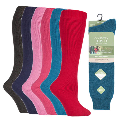 SO61 LADIES LONG WELLIE SOCKS    UK 4-8