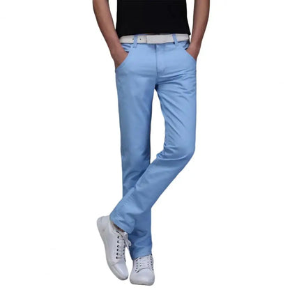 New Men Stretch Skinny Jeans Fashion Casual Slim Fit Denim Trousers Pants Male Brand Clothes Business jeans for men Chinos