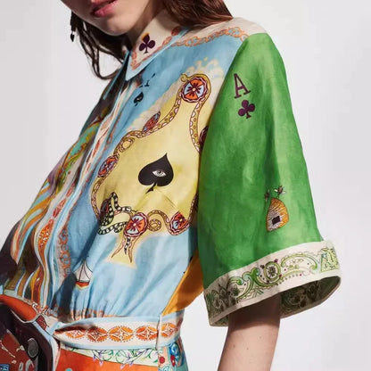 Casual Fashion Floral Print Shirt Cardigan Elegant Versatile Dress Cross-Border Hot Sale Of The Season New Independent Station W