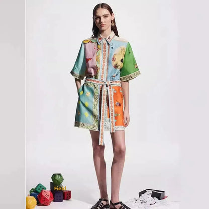 Casual Fashion Floral Print Shirt Cardigan Elegant Versatile Dress Cross-Border Hot Sale Of The Season New Independent Station W