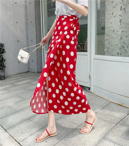 High Waist Long Skirt  Wrap Dress Asymmetrical Hem Chiffon Floral Print Belted Midi Skirt for Short Women Summer Dress