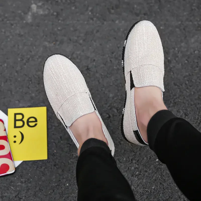 Men's Board Shoes Summer New Luxury Canvas Breathable Soft Sole Hiking Casual Fashion Trend Linen Lazy Fashion Brand Shoes