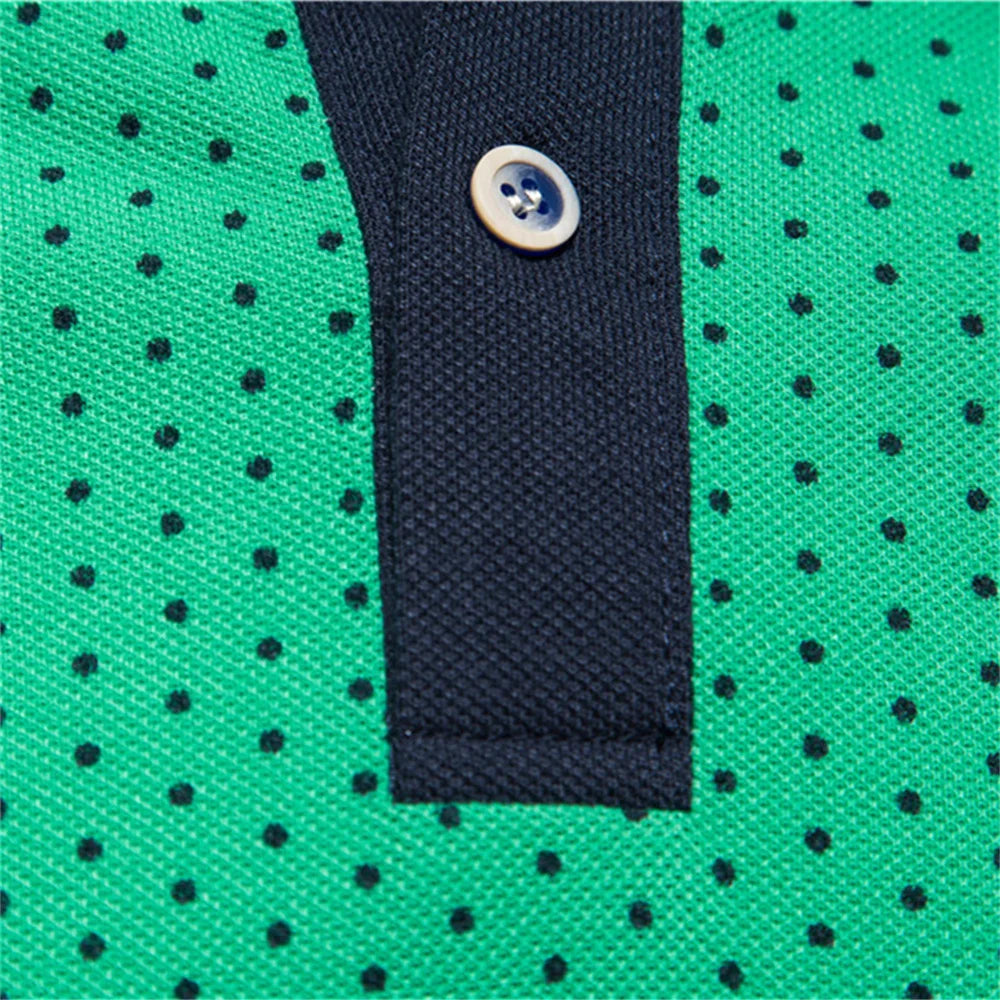AIOPESON Summer Cotton Dot Printed Polo Shirts for Men Casual Social Business Mens Polos Short Sleeve Polo Men's Clothing