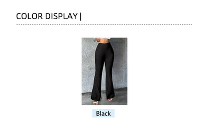 2024 Spring/Summer New Women's Plus Size Flip Flops Flared Pants Waisted Slit Pants 80's Party Yoga Pants