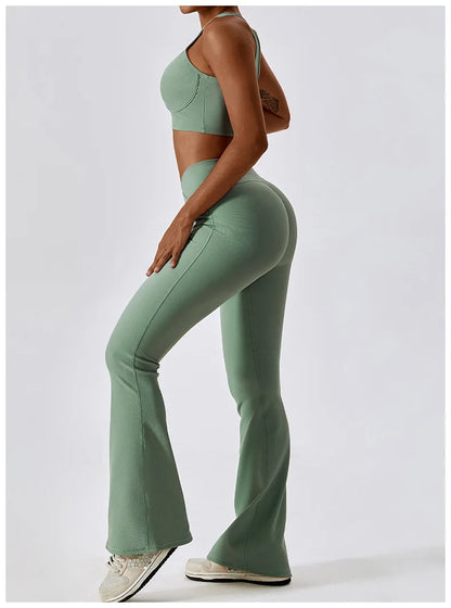 Flare Leggings Yoga Pants Women High Waist Wide Leg Pants Women Gym Workout Fitness Sports Flared Pant Latin Dance Trousers