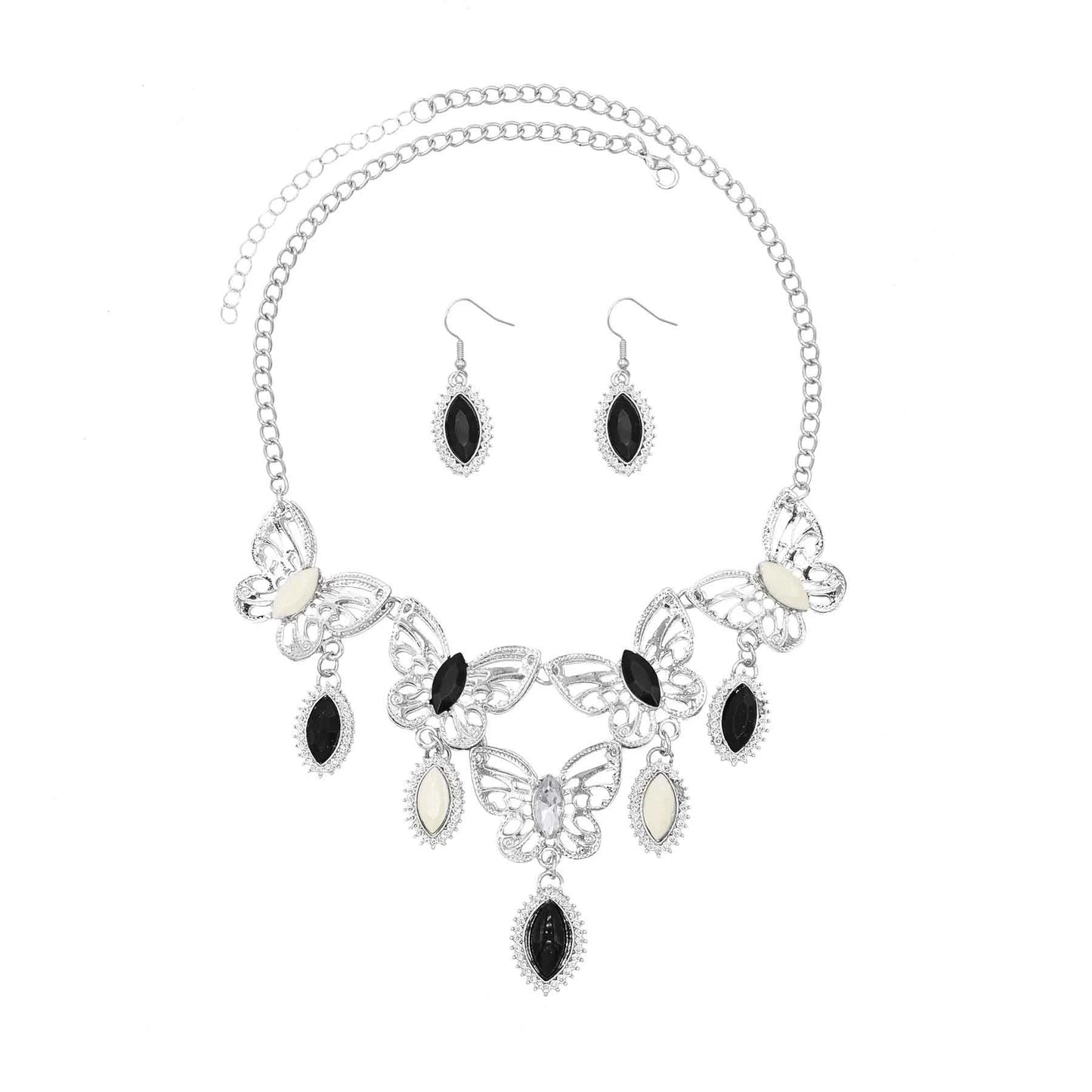 Retro Boho Moon Round Butterfly Pendant Coins Necklace Earrings Gypsy Afghan Traditional Ethnic Clothing Necklaces Jewelry Sets