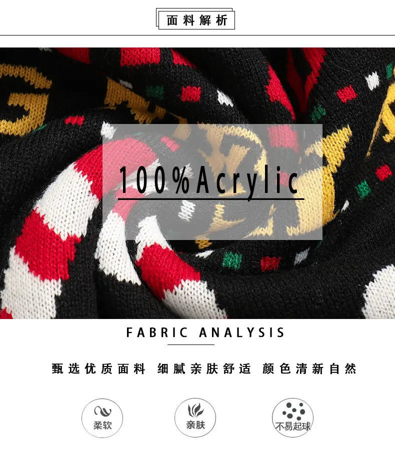 Plus Size Ugly Christmas Sweater | Cartoon Print Skin-Friendly Knitwear | Oversized Pullover for Women & Men