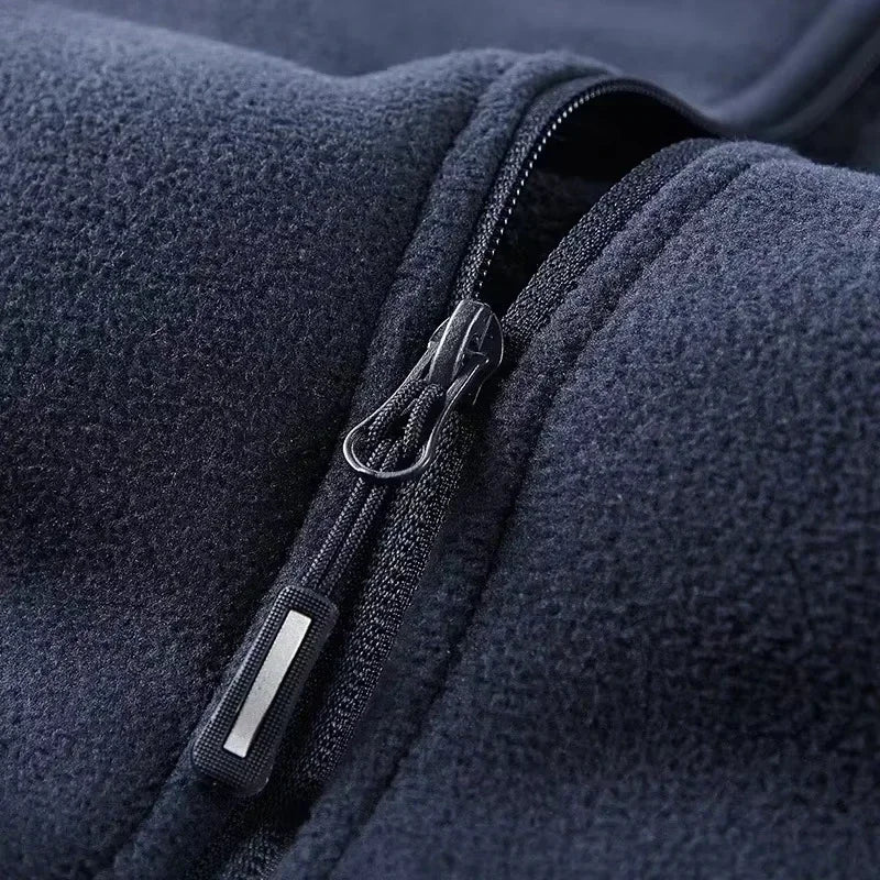 2025 Men's Polar Fleece Standing Collar Warm Jacket High-quality Men's Plush and Thick Windproof Winter Jacket Men Clothing 5XL