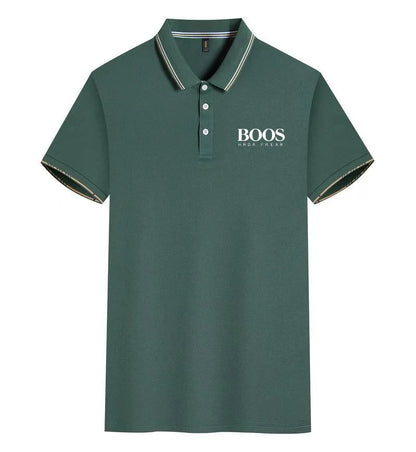 Solid Color Polo Shirt Men's Business Polo Collar Half Sleeved Top 2024 Summer Casual Short Sleeved T-shirt for Men An