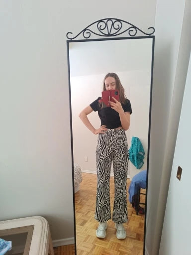 2024 Summer Zebra Print Wide Leg Pants Y2K Trousers Sexy High Waist Women New Fashion Casual Female Stripe Streetwear 16395