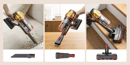 Lubluelu G11 Cordless Vacuum Cleaner 550W Powerful Suction Anti-Tangle Brush 50 Mins Runtime for Pet Hair on Hard Floor Carpet