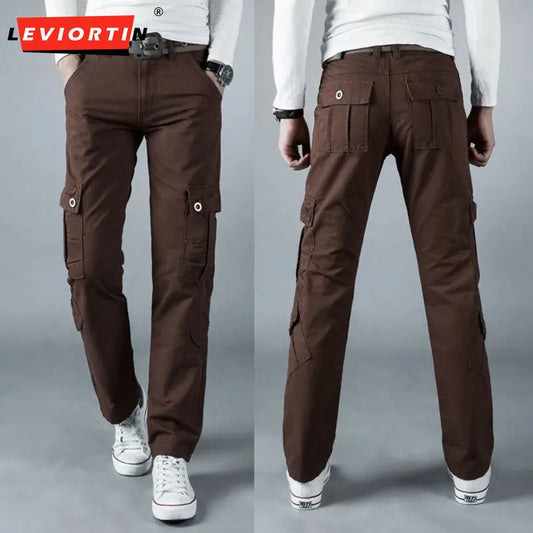 Four Seasons Male loose straight tube multi bag wear-resistant and durable auto repair express work pants, special soldier pants