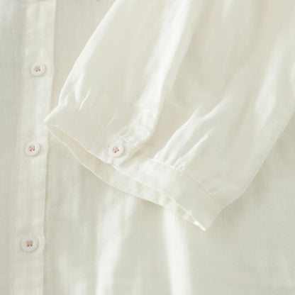 Women's clothing summer 2025 novelty short sleeve lapel white embroidery shirts and blouses stylish stylish women's blouse