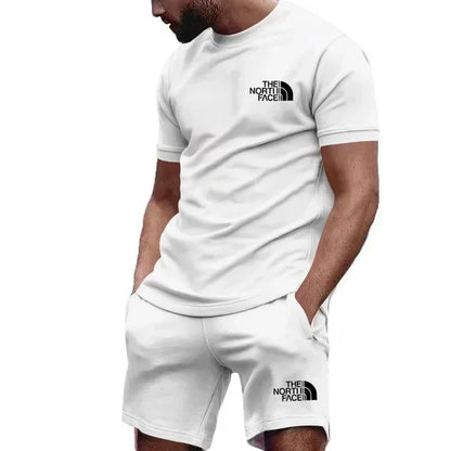 2025 Summer Sports Men's Jogging Casual T-shirt + Shorts 2-piece breathable and quick-drying set