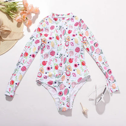 One-Piece Swimsuit Closed Long Sleeve Swimwear For Sports Surfing Bodysuit Women Swimming Bathing Suit Beachwear Pool Bather