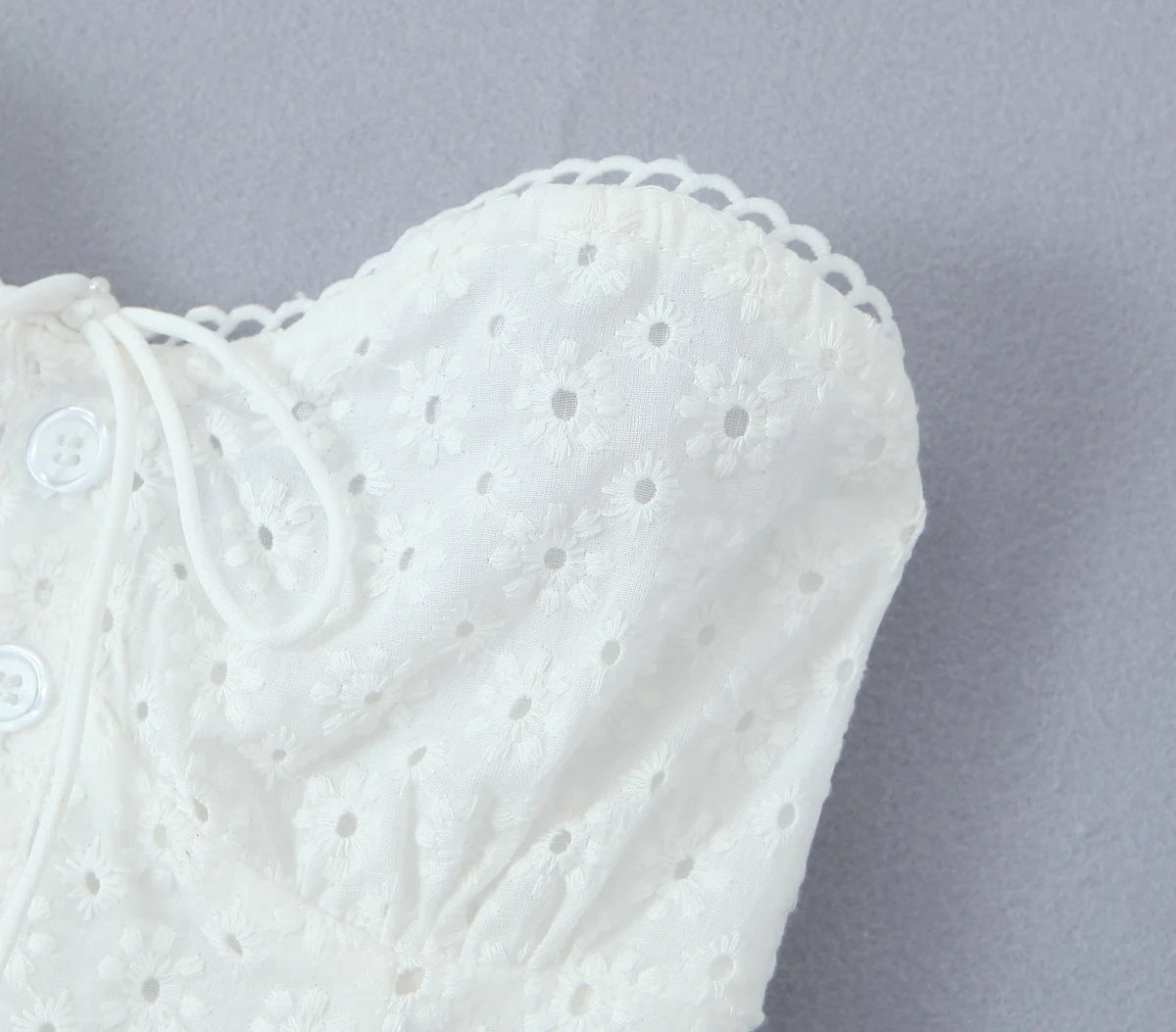 Evening Party Embroideryed Dress Elegant Summer Solid Color White Lace dress Off Shoulder Short Dress Front Tie Back Shirred