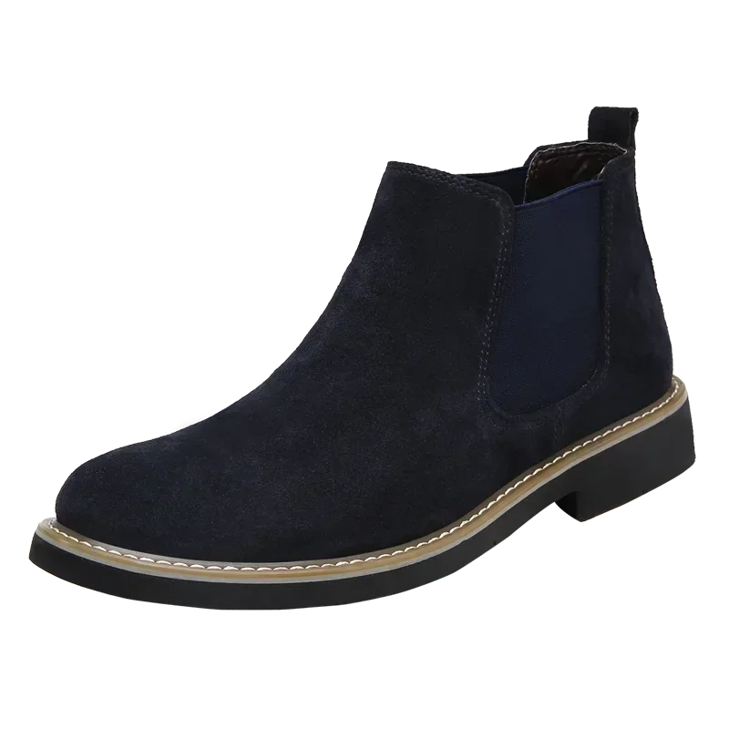 Winter Large Size Men's Chelsea Mid-cut Boots Casual Leather Boots for men  All-match Pointed Toe Wedding Classic Business Boots