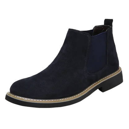 Winter Large Size Men's Chelsea Mid-cut Boots Casual Leather Boots for men  All-match Pointed Toe Wedding Classic Business Boots