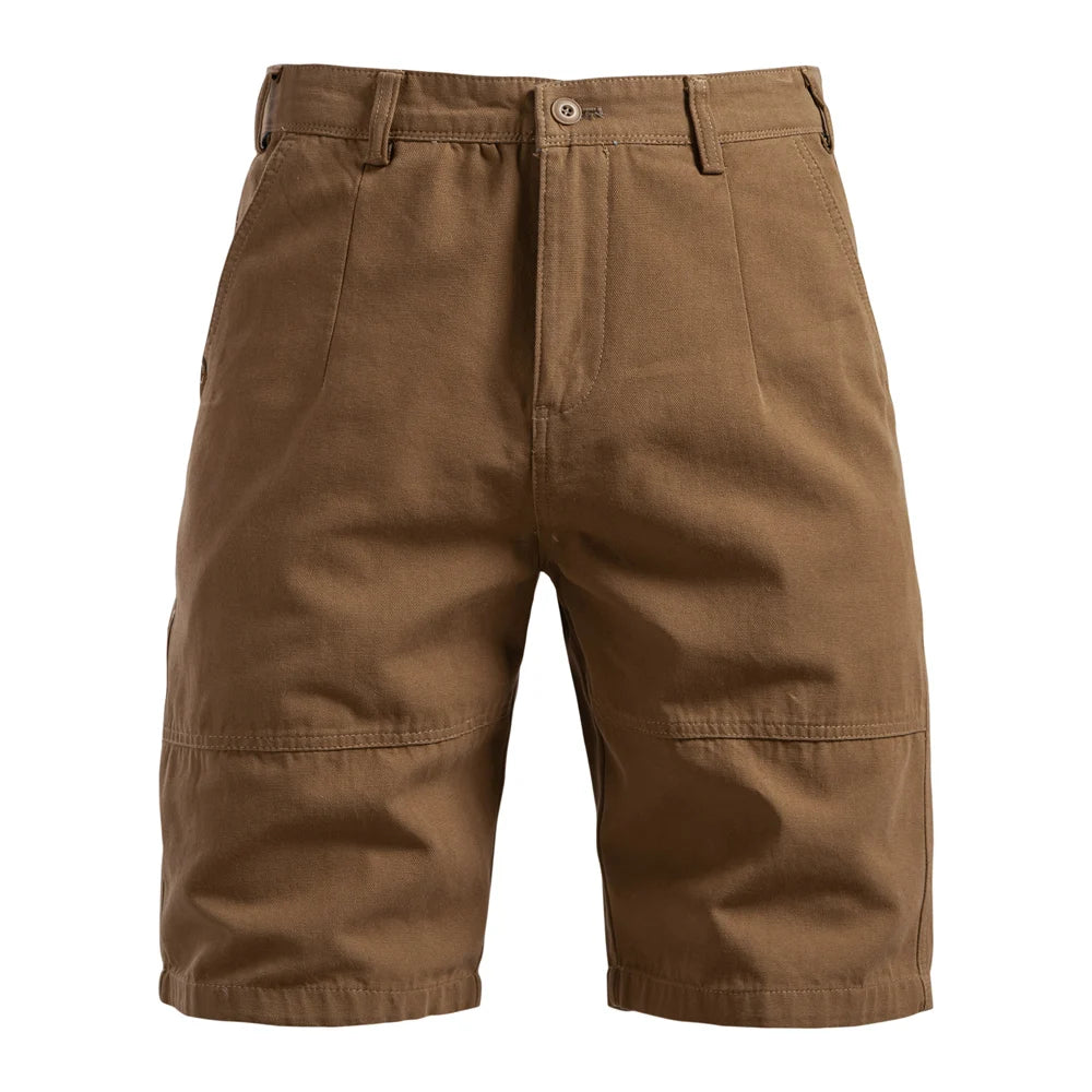 ‌AIOPESON 2025 Men's 5-Inch Casual Shorts 100% Cotton Solid Elastic Waist Summer Comfy Beach Business Social Multi Colors