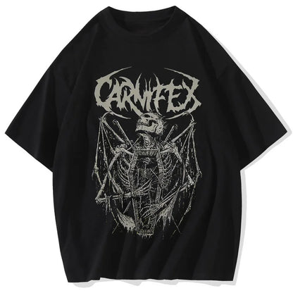 Summer Grunge Goth T Shirt for Men Aesthetic Loose Unisex T-shirt Punk Dark  Streetwear Gothic Top Harajuku Cotton Men's Clothin