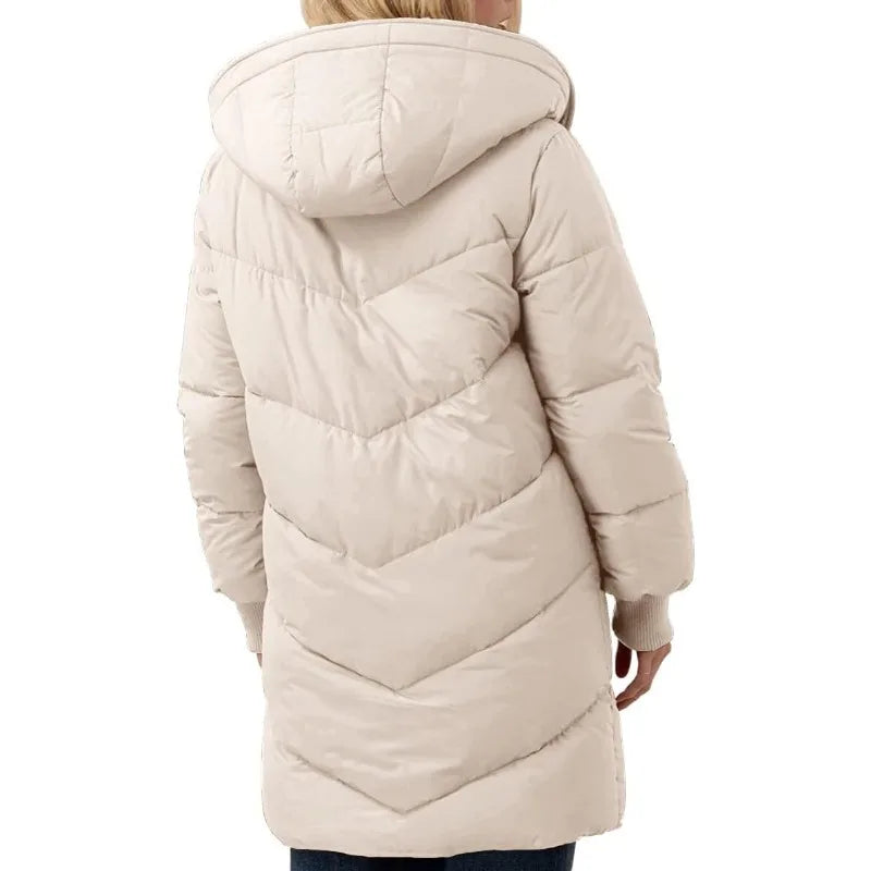 Womens Winter Warm Coats Sherpa Fleece Lined Long Hooded Puffer Jacket