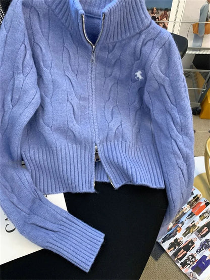 2025 New Fashion Autumn Winter Sweater Women Jacket Long Sleeves Loose Knitted Cardigan Coat Female Warm Outerwear Ladies Tops