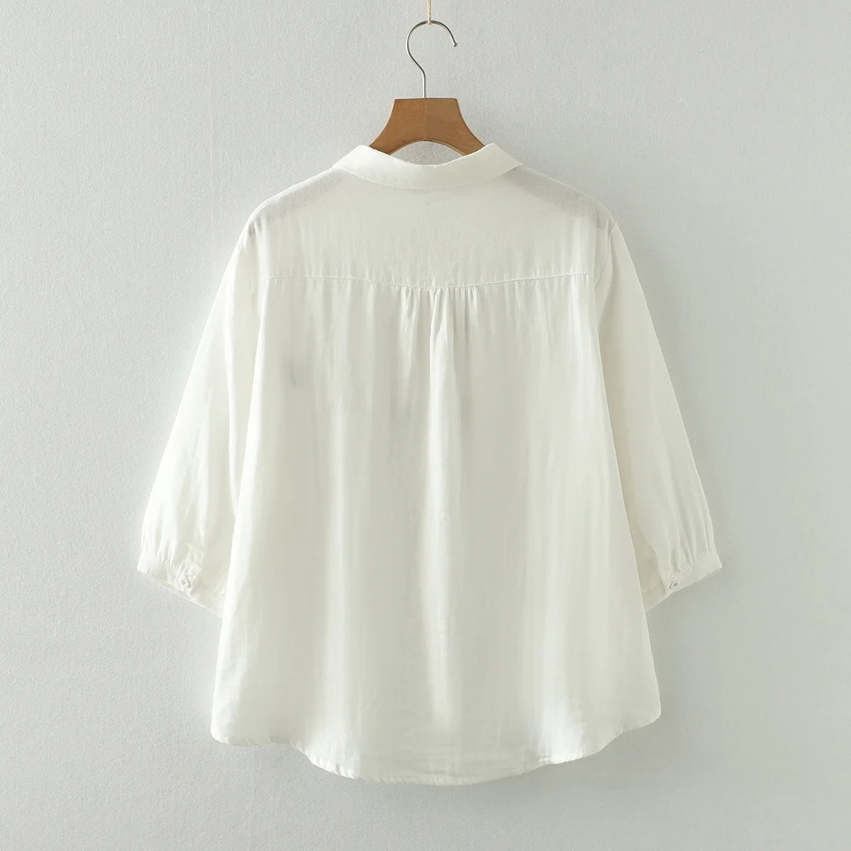 Women's clothing summer 2025 novelty short sleeve lapel white embroidery shirts and blouses stylish stylish women's blouse