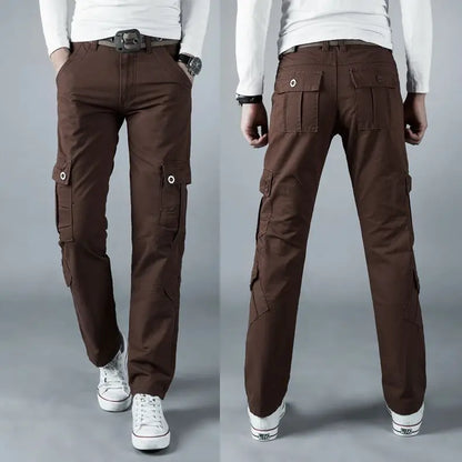Four Seasons Male loose straight tube multi bag wear-resistant and durable auto repair express work pants, special soldier pants