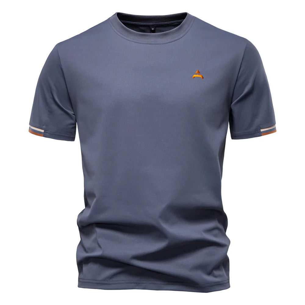 AIOPEAON Mens Solid Color Sporty O-neck Casual T-Shirt For Stylish Wear High Quality Male Tops Men's T-shirts