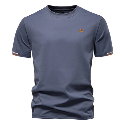 AIOPEAON Mens Solid Color Sporty O-neck Casual T-Shirt For Stylish Wear High Quality Male Tops Men's T-shirts