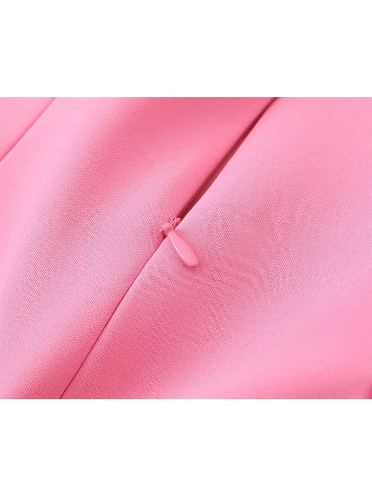 Ladies Pink Spaghetti Strap Dress